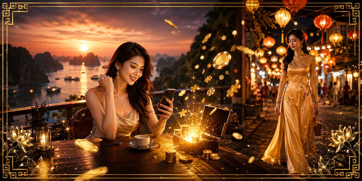 Người dùng Việt Nam thưởng thức cà phê và truy cập nền tảng cá cược tại Hạ Long